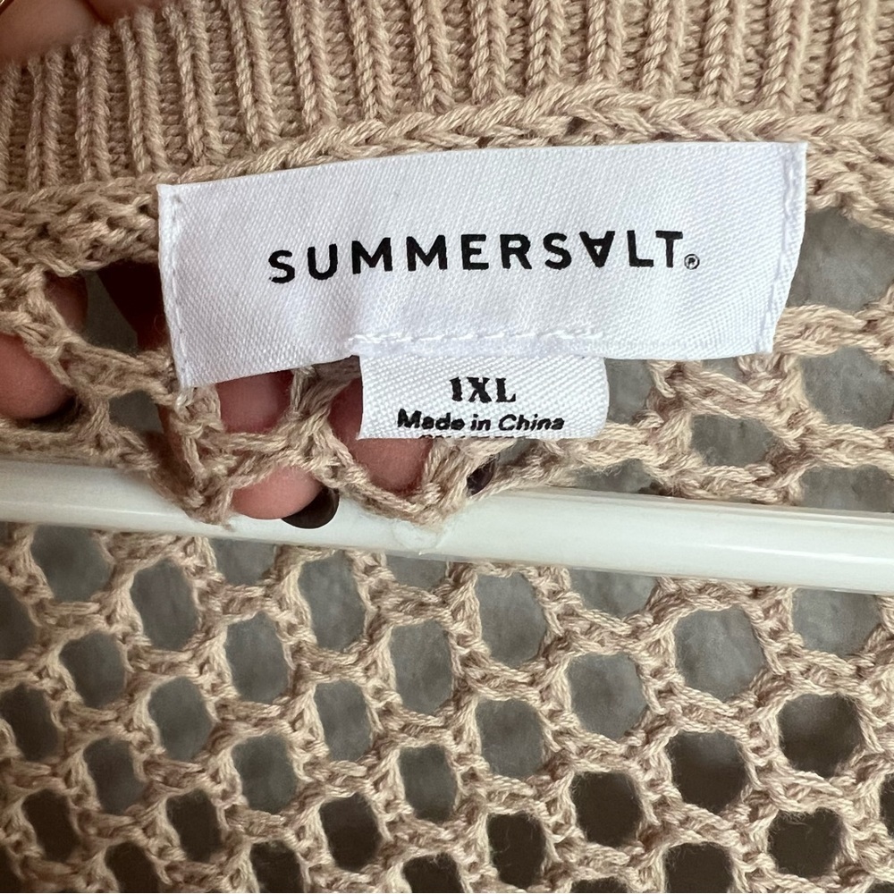 Summersalt The Fishnet Crewneck Cover-Up - Natural Sweater 1XL - Picture 6 of 9